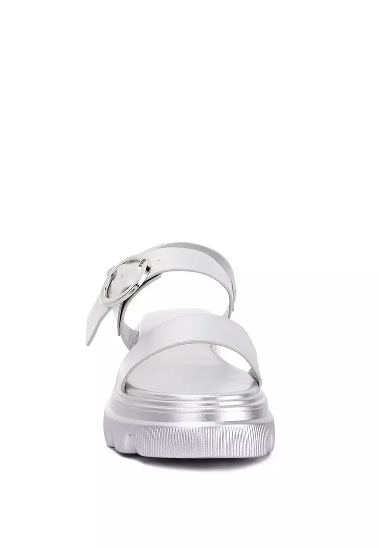 Silver Metallic Chunky Sandals