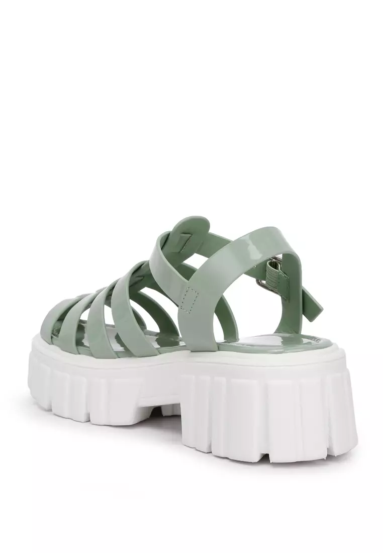 Chunky Gladiator Sandals in Sage