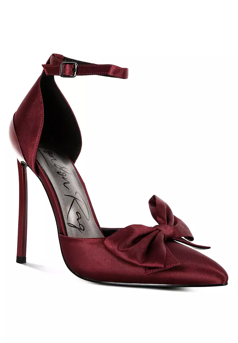 Burgundy sandals outlet mid heel