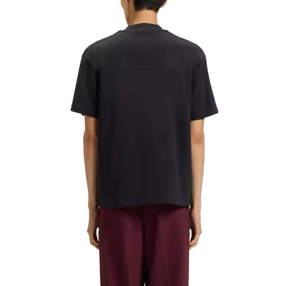 Danovoti Interlock-Cotton T-Shirt with Geometric Tape Black