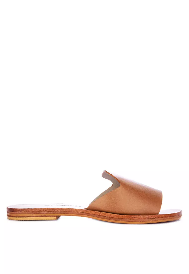 Leather Flat Slides