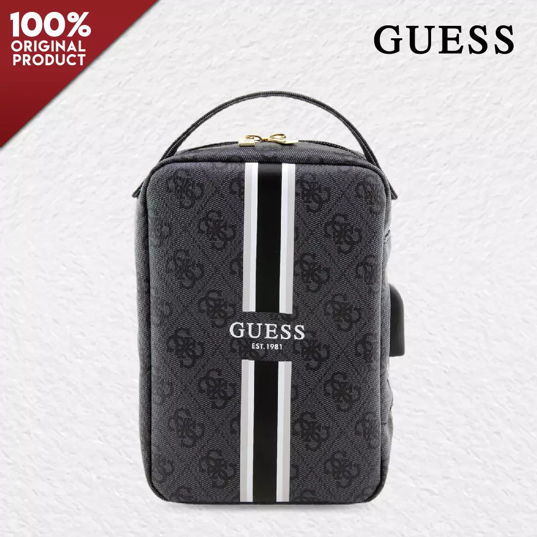Jual Guess Handbag Clutch Pouch GUESS 4G Stripe Series Black Original