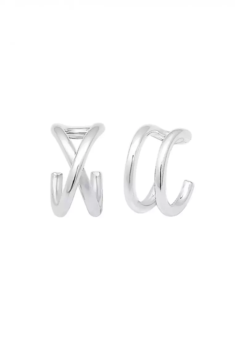 Anting Perhiasan Perak 925 Wanita Ear Cuff Geo Basic Minimalist