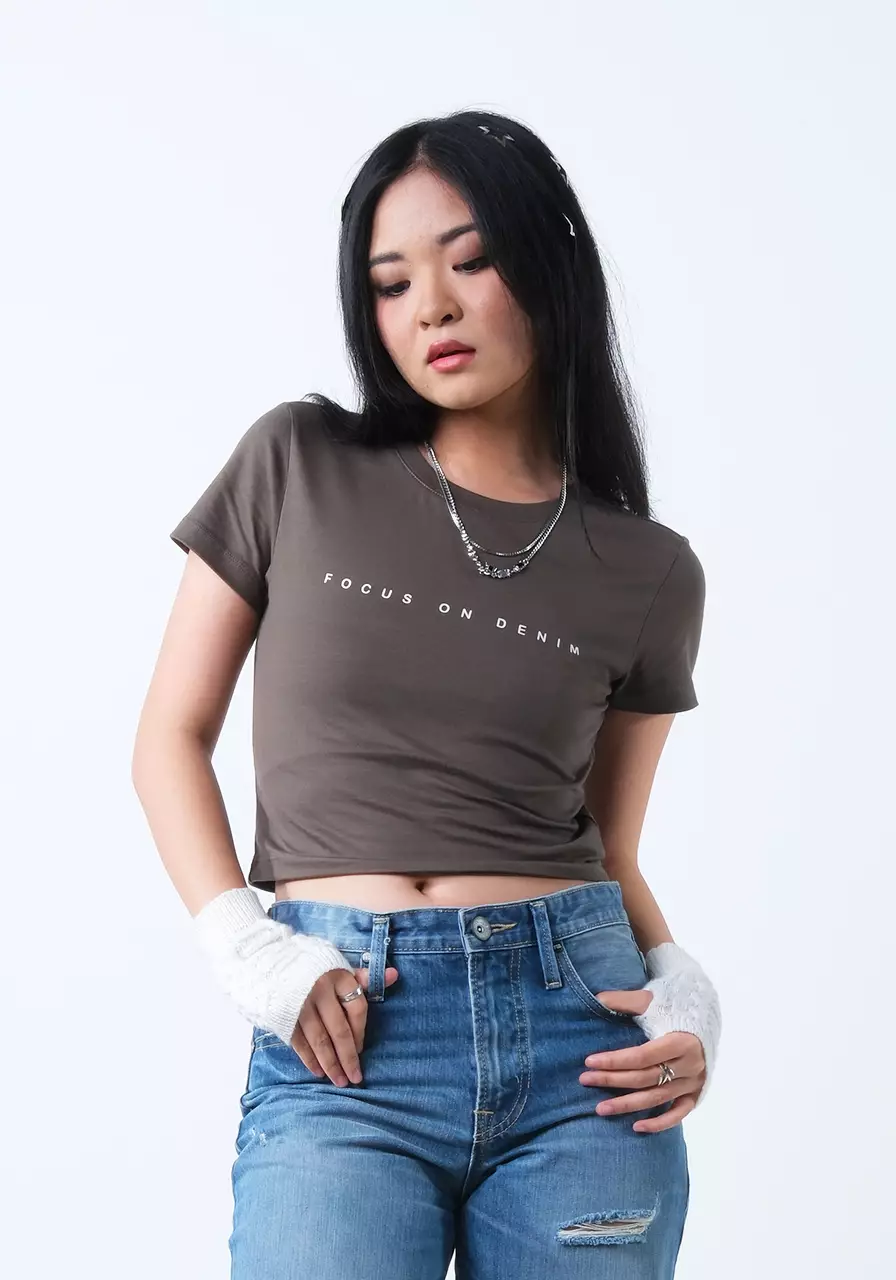 Kaos Wanita Baby Tee Blu Olive