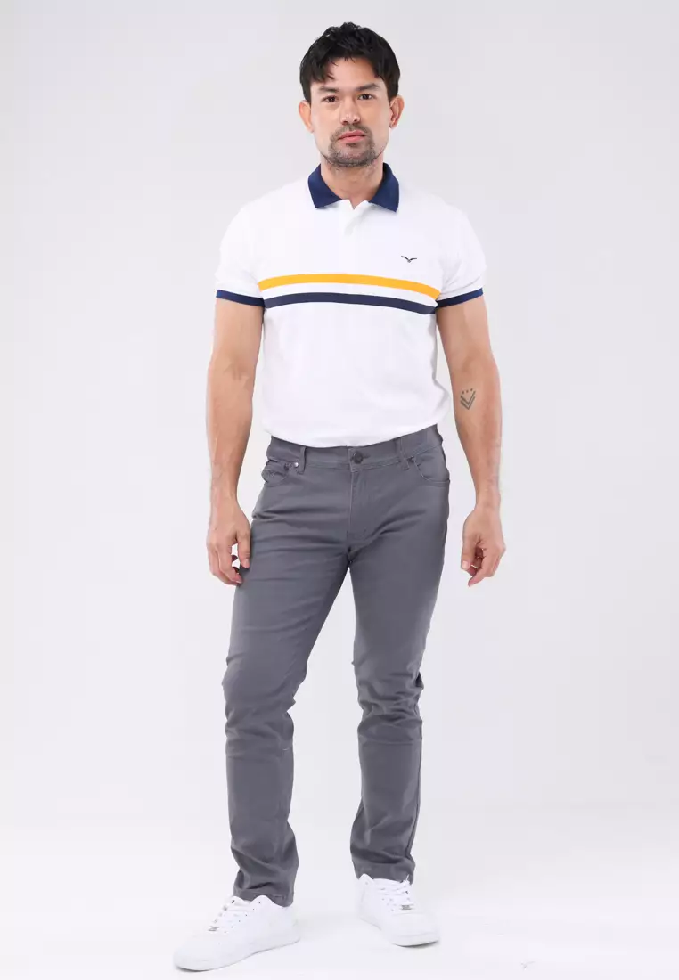 Colored Long Pants Slim Tapered Stretch