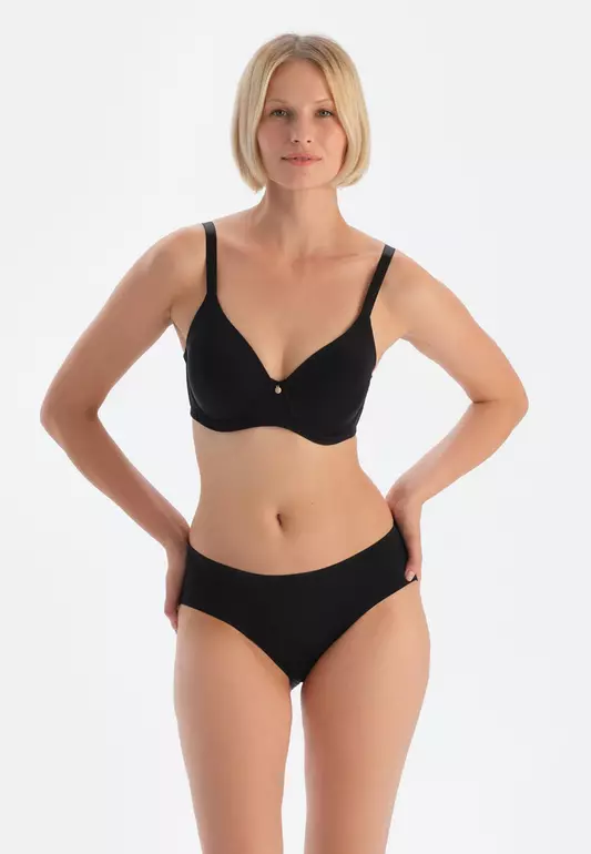 Black Basic Hipster, Regular Fit, Underwear for Women