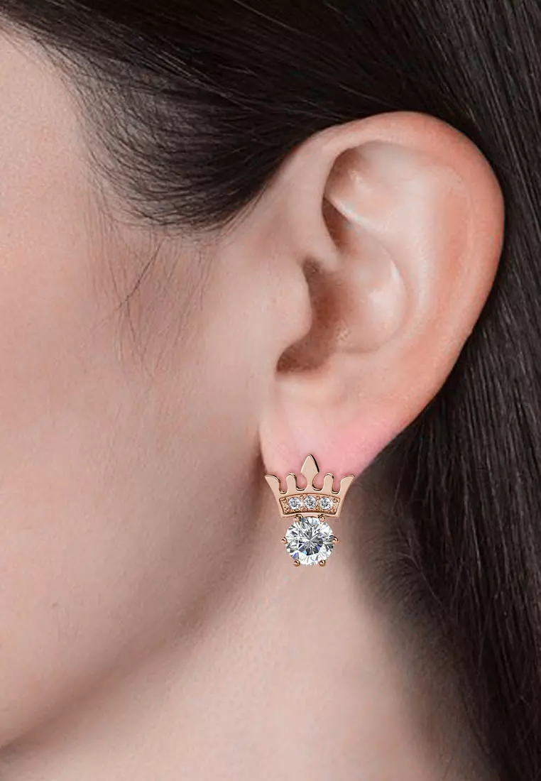 Crown Jewel Rose Gold - Anting Crystal by Her Jewellery