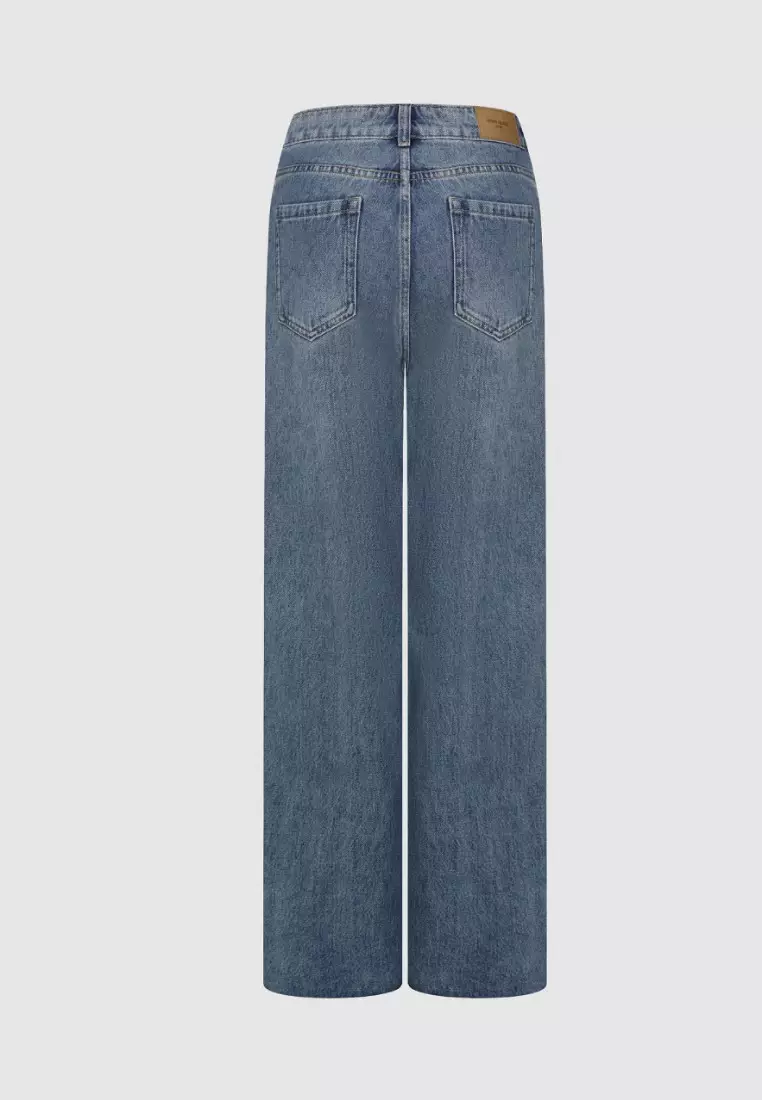 High -Waisted Straight Jeans