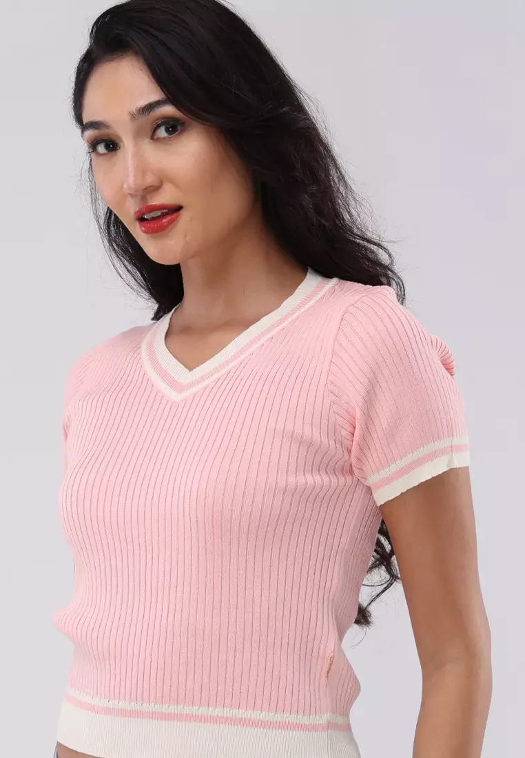 Knitted Short Sleeves Top