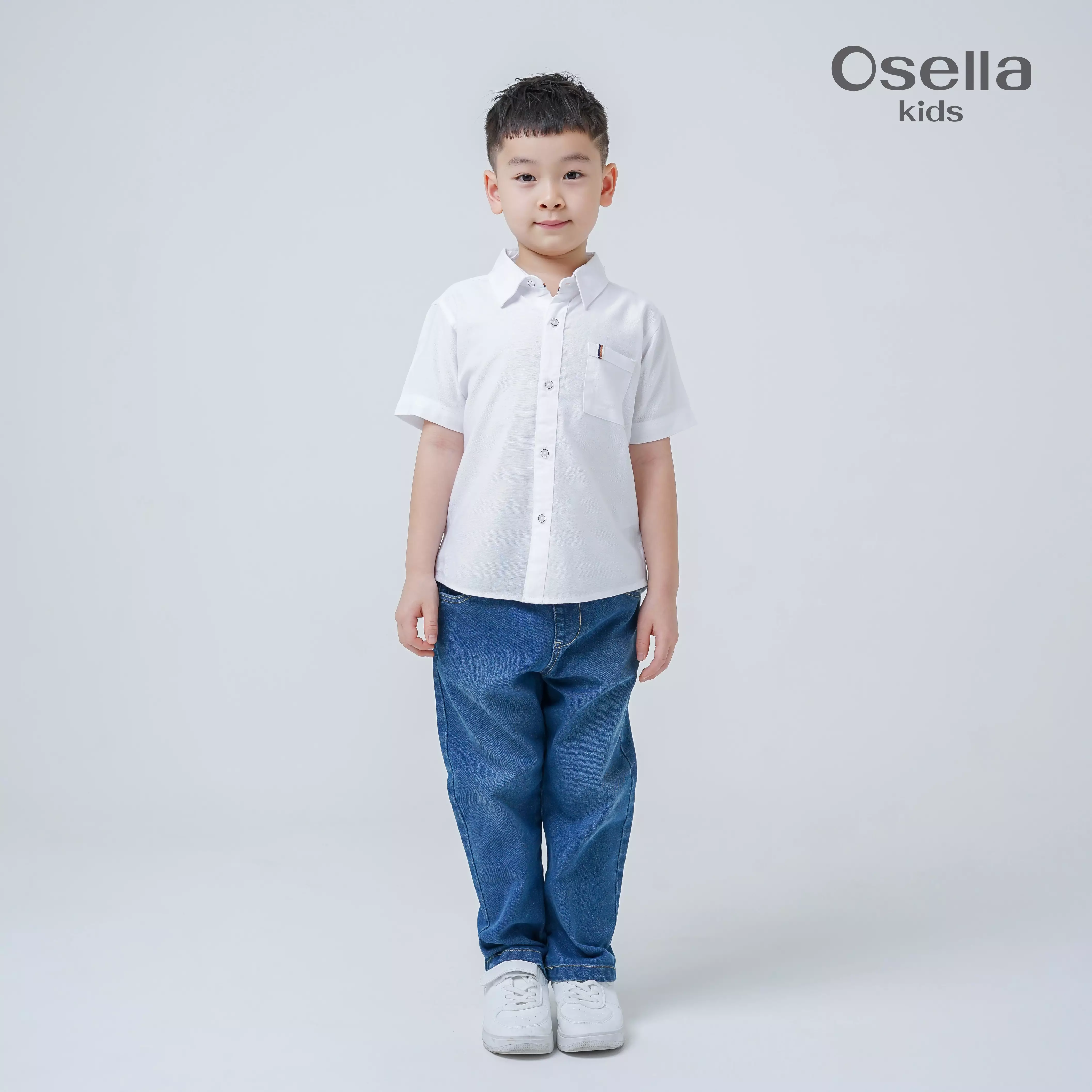 Osella Kids Kaif Short Sleeves Shirt 2232660201 | Atasan Kemeja Lengan Pendek Anak Laki Laki