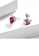 Glamorousky red 925 Sterling Silver Simple Creative Angel and Devil Heart-shaped Stud Earrings with Red Cubic Zirconia 7BBB1ACD338314GS_4