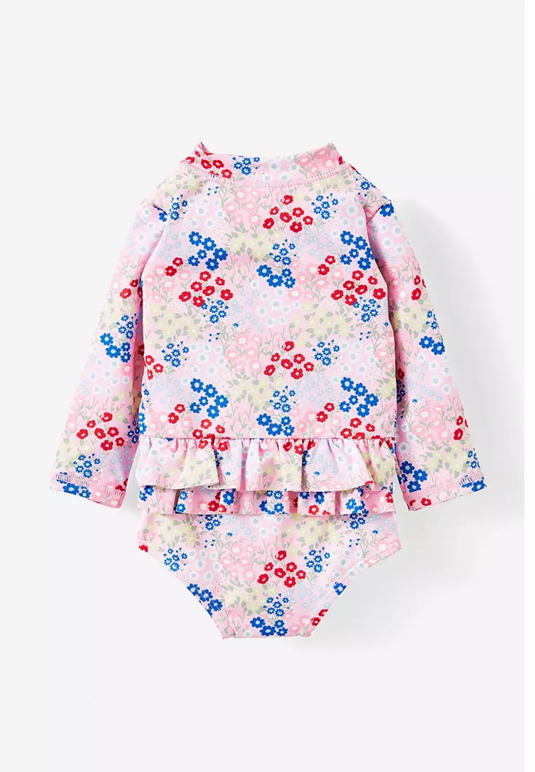 Lucy 長袖荷葉泳衣