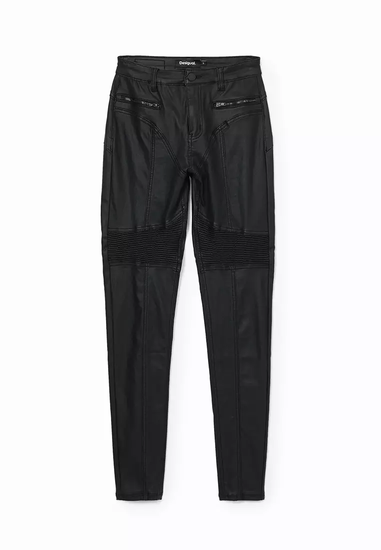 Desigual Woman Slim leather-effect trousers.