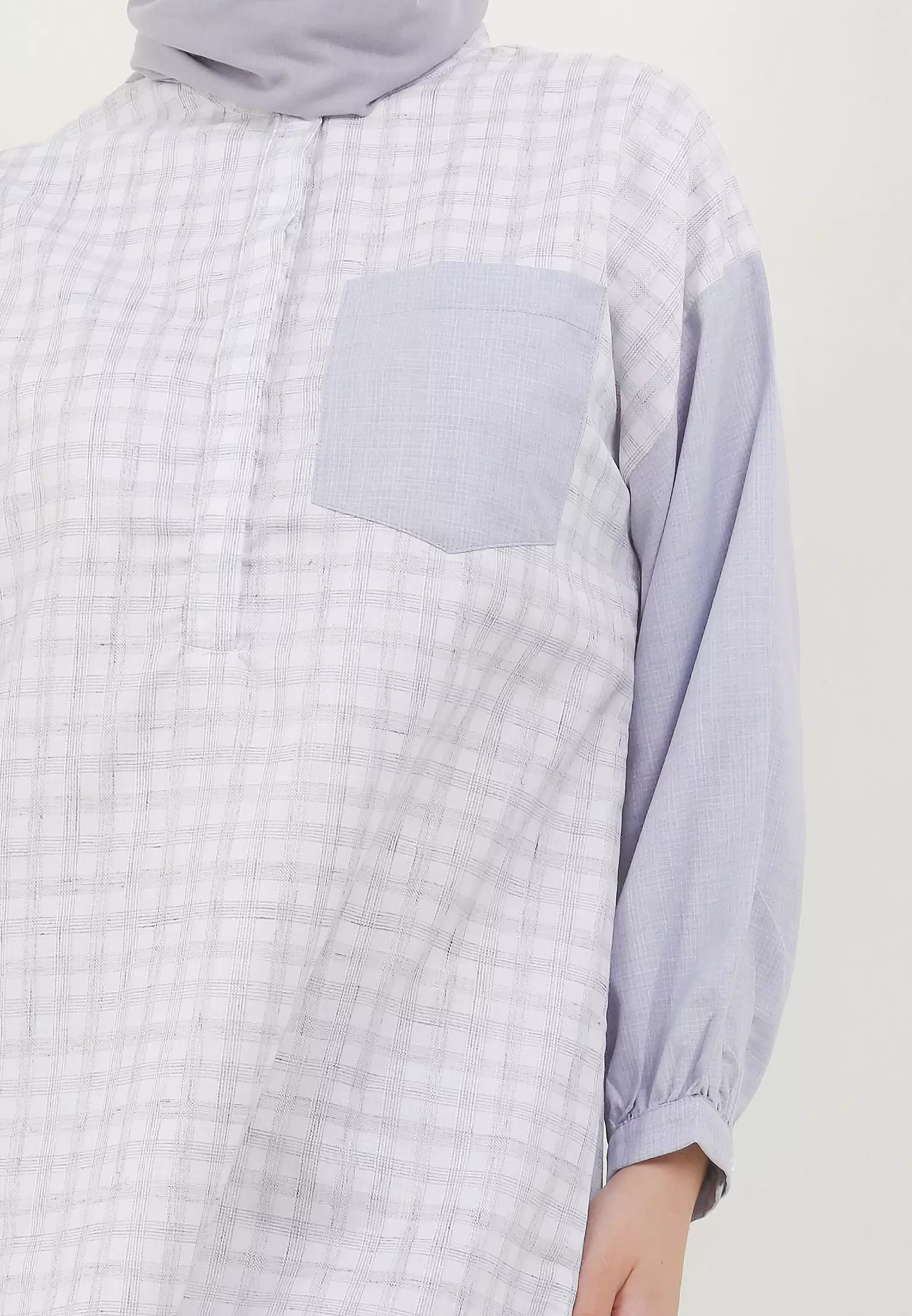 MFMW Ulala Tunik Grey Motif Kotak