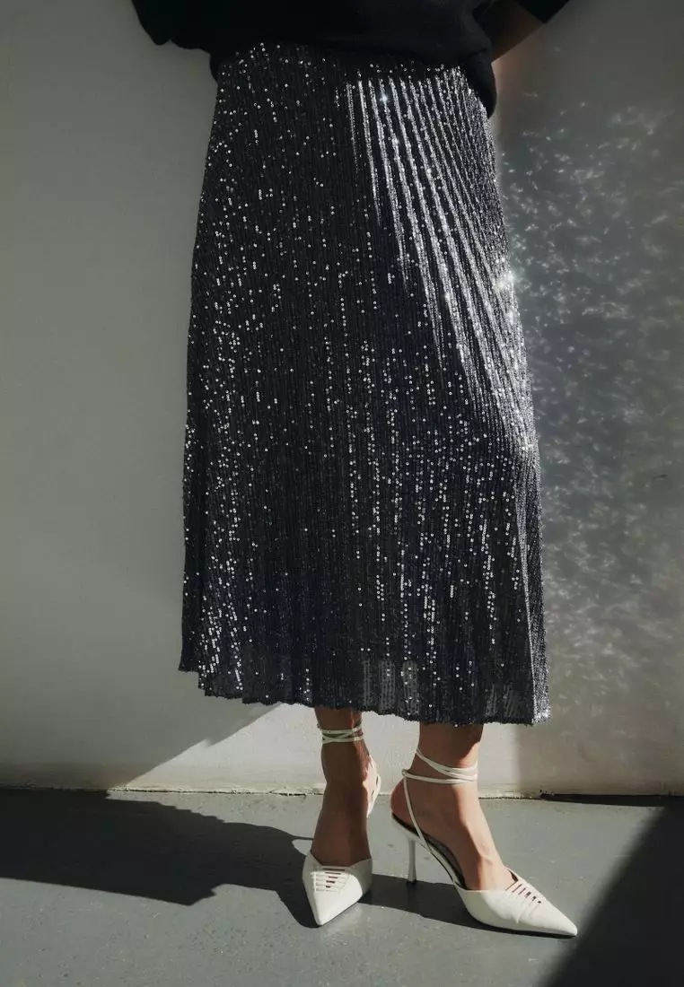 Buy NEXT Premium Sequin Pleated Skirt Online ZALORA Malaysia
