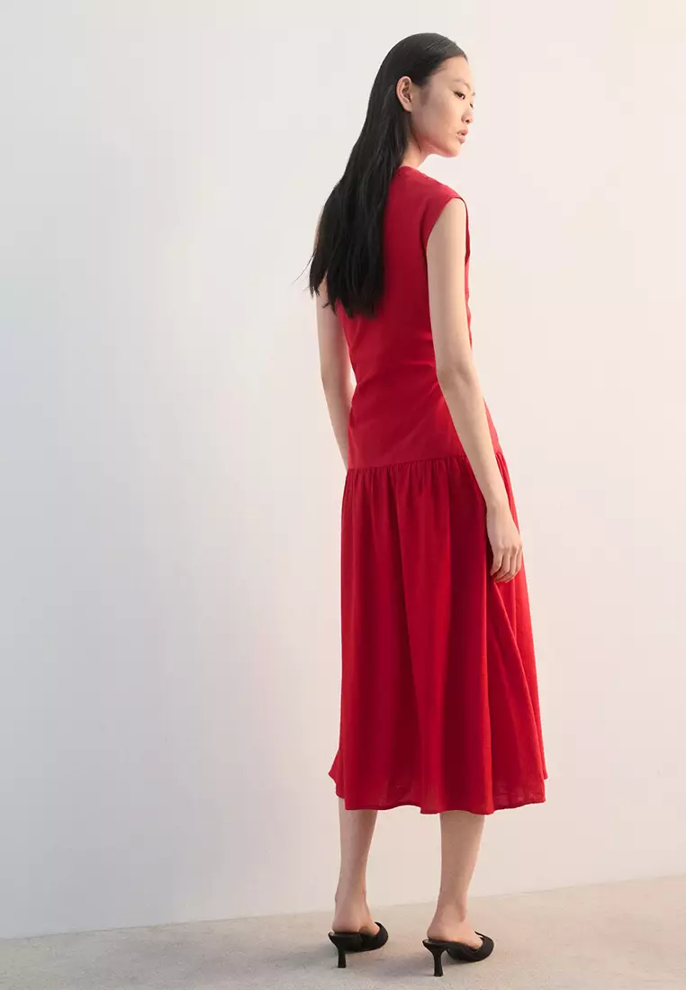 Asymmetrical Pleated Dress