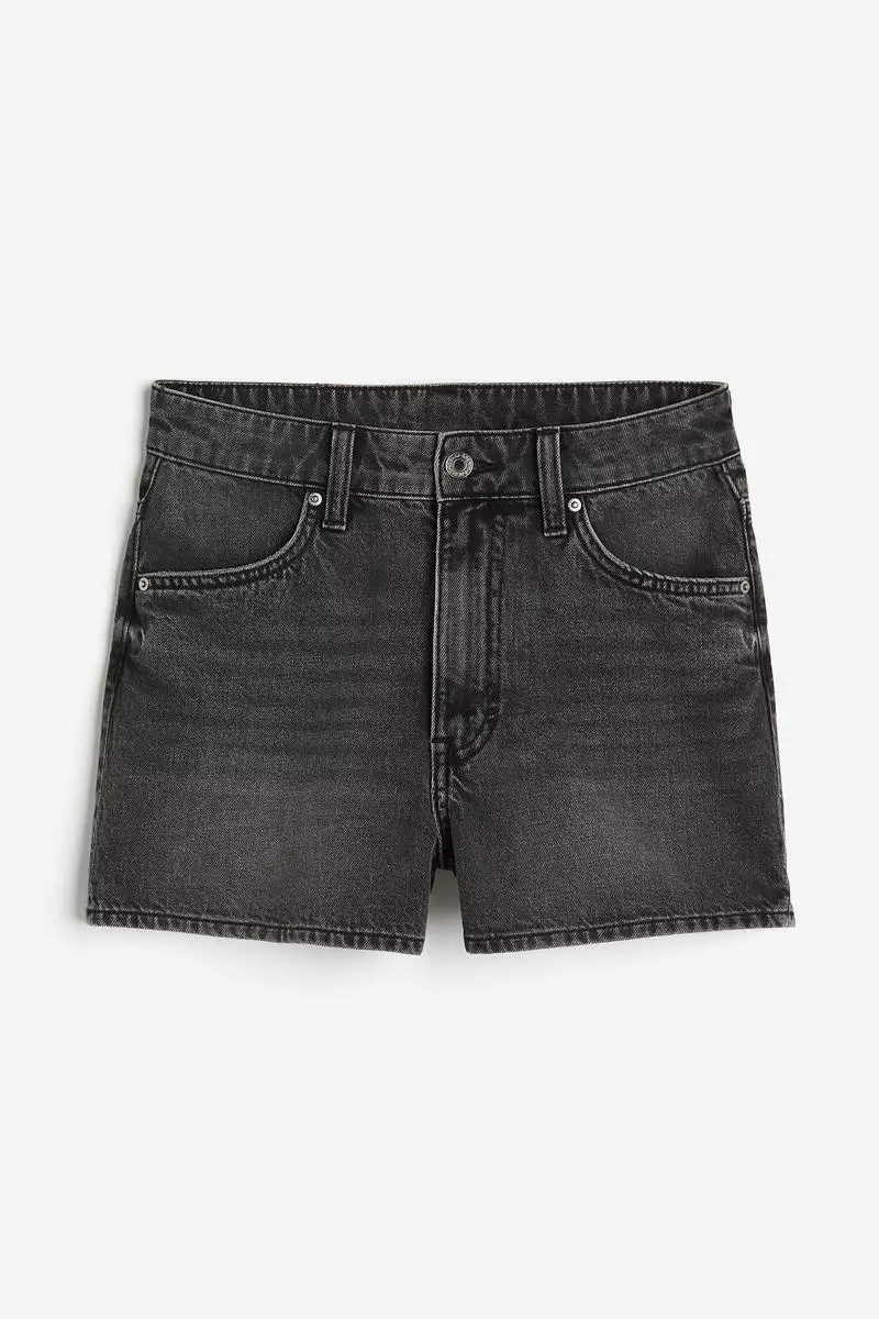 H and m black denim shorts hot sale