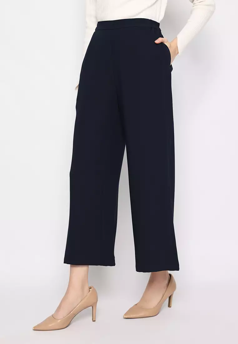 Plain Long Kulot Navy