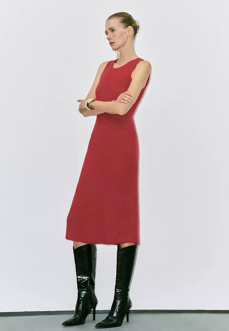 【钟楚曦同款】UR秋冬新款女装垂感针织连衣裙UWG940311