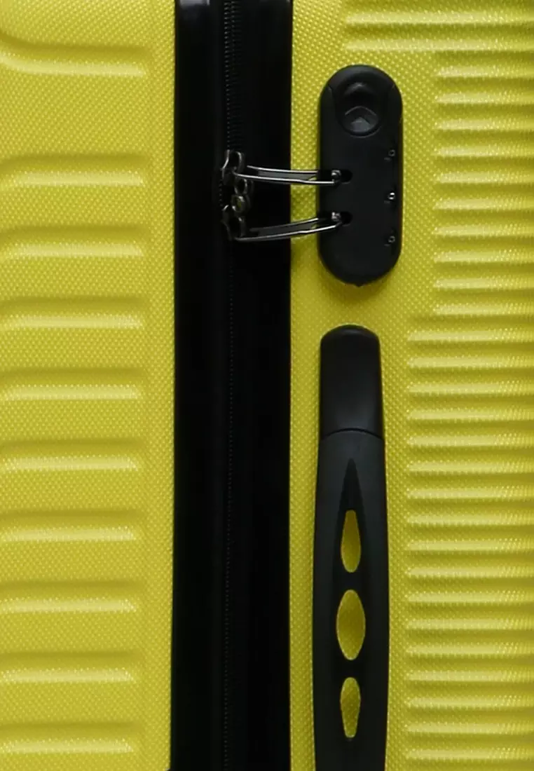 Carlton Koper Hardcase Unisex Size 20 Inch Uniqe Design Tas Travel Large Compartment Material ABS+PVC Coated ORIGINAL - Yellow