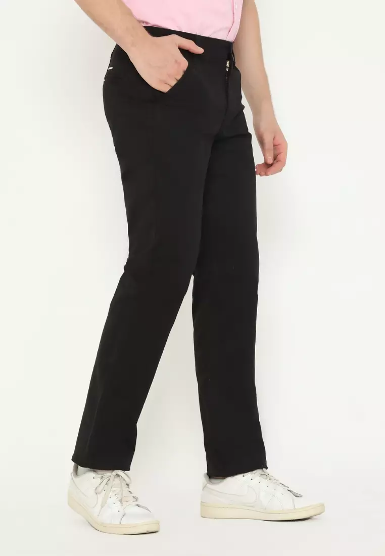 POLICE Celana Chino Panjang Cotton Premium Stretch Regular Fit Pria