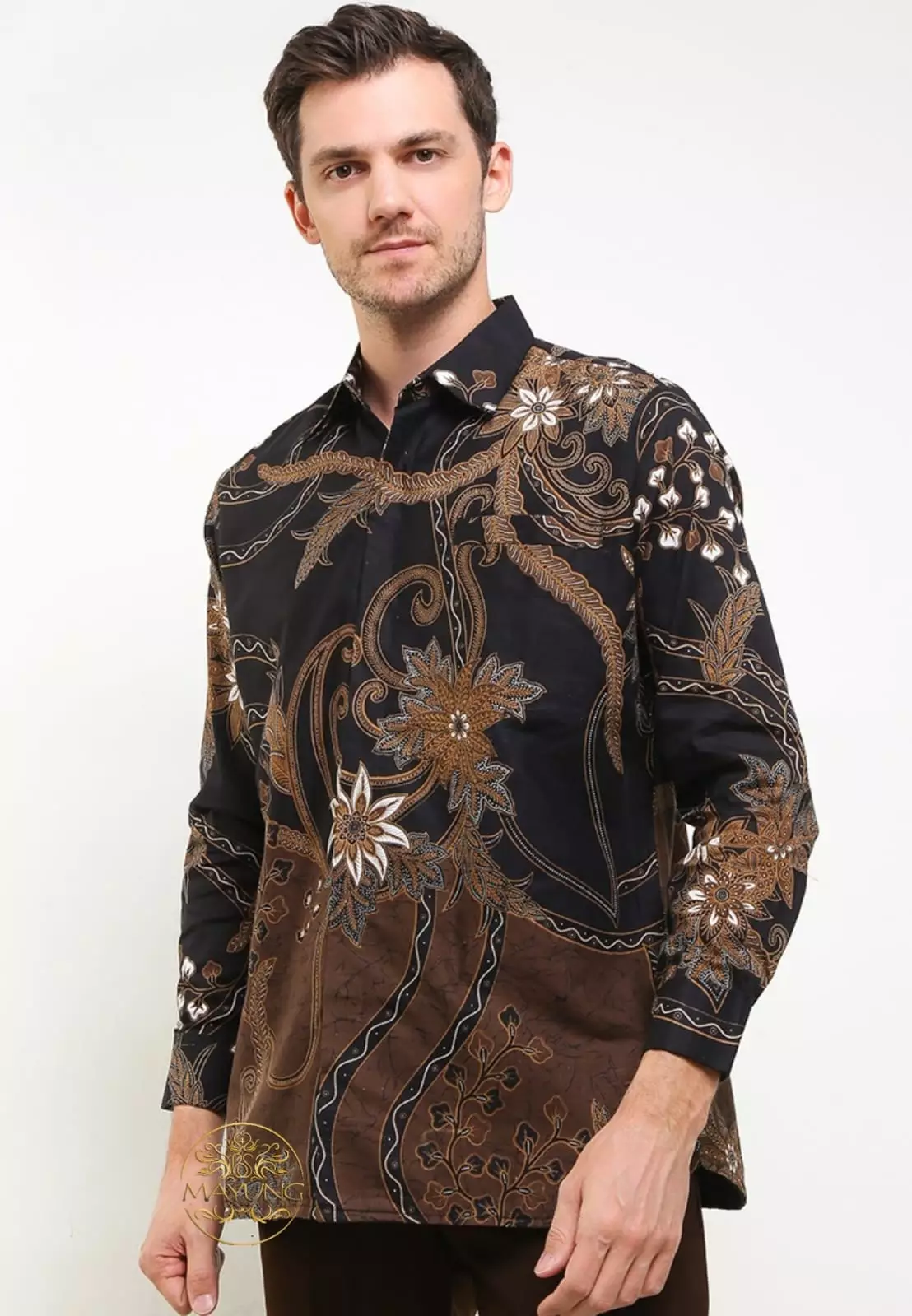Widaninggara Item Kemeja Batik Pria Premium Slimfit Modern Lengan Panjang