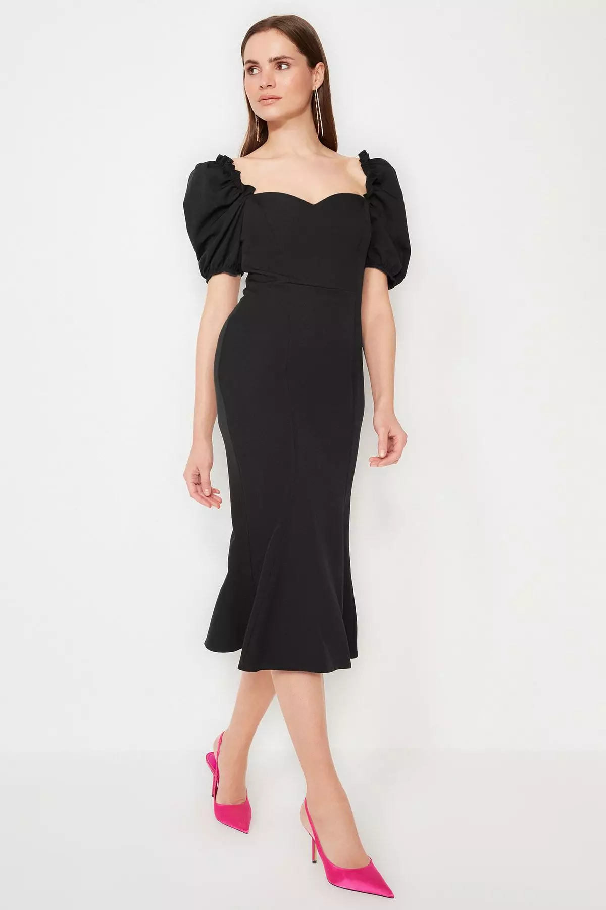 Buy Trendyol Black Ruffle Detail Dress 2025 Online ZALORA