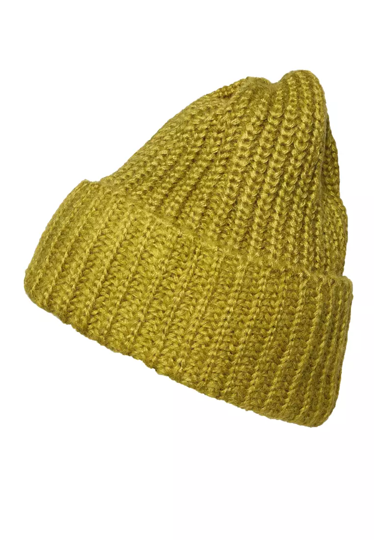 Khaki Green Waffle Cuff Beanie