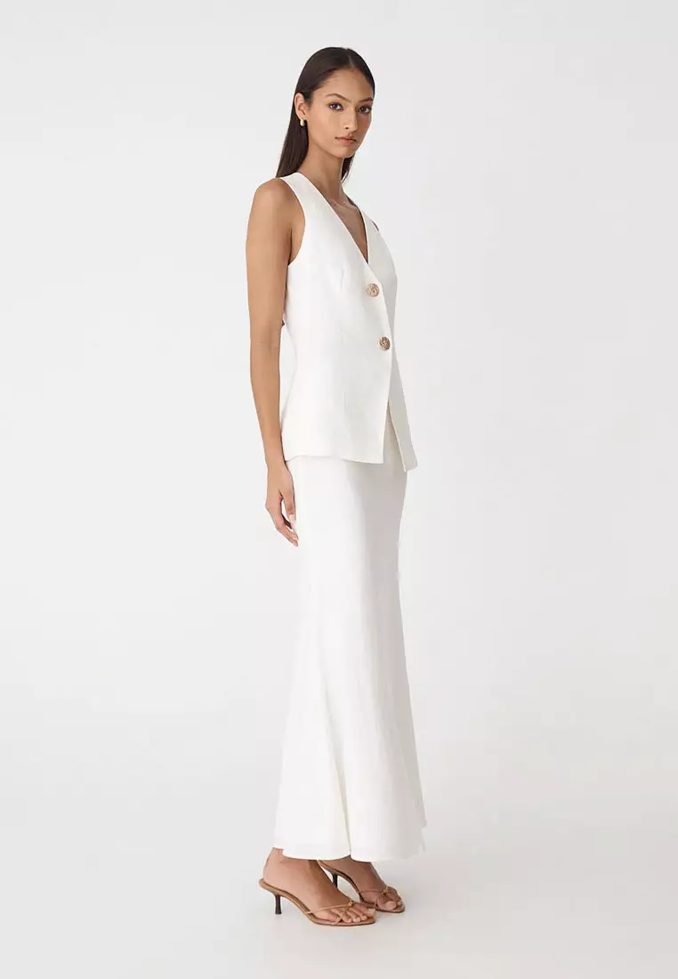 Amelia Linen Blend Maxi Skirt