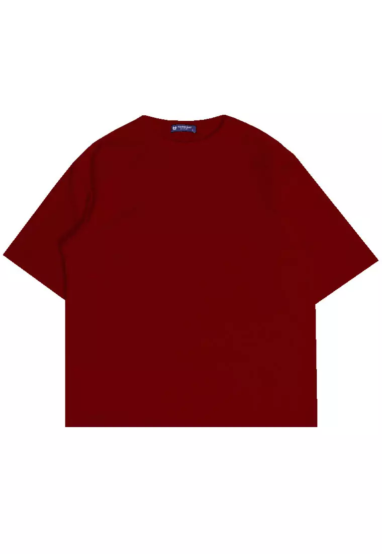 MTP24 kaos oversize gambar punggung indonesia GARUDA pulau bahan scuba tebal pria merah maroon