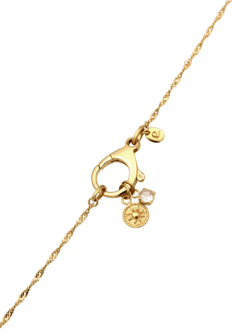 Kalung Necklace Perak 925 Lapis Emas Wanita Zirconia Outfit Korea