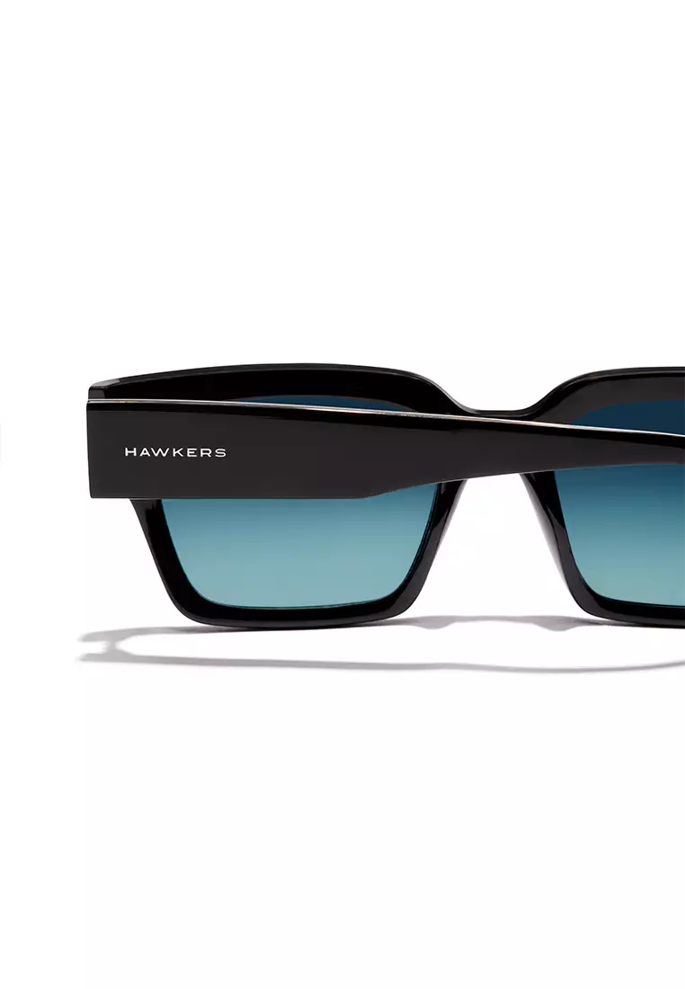 HAWKERS Black Blue Denim Eco Mate Sunglasses For Men And Women, Unisex. Official Product Designed In Spain
