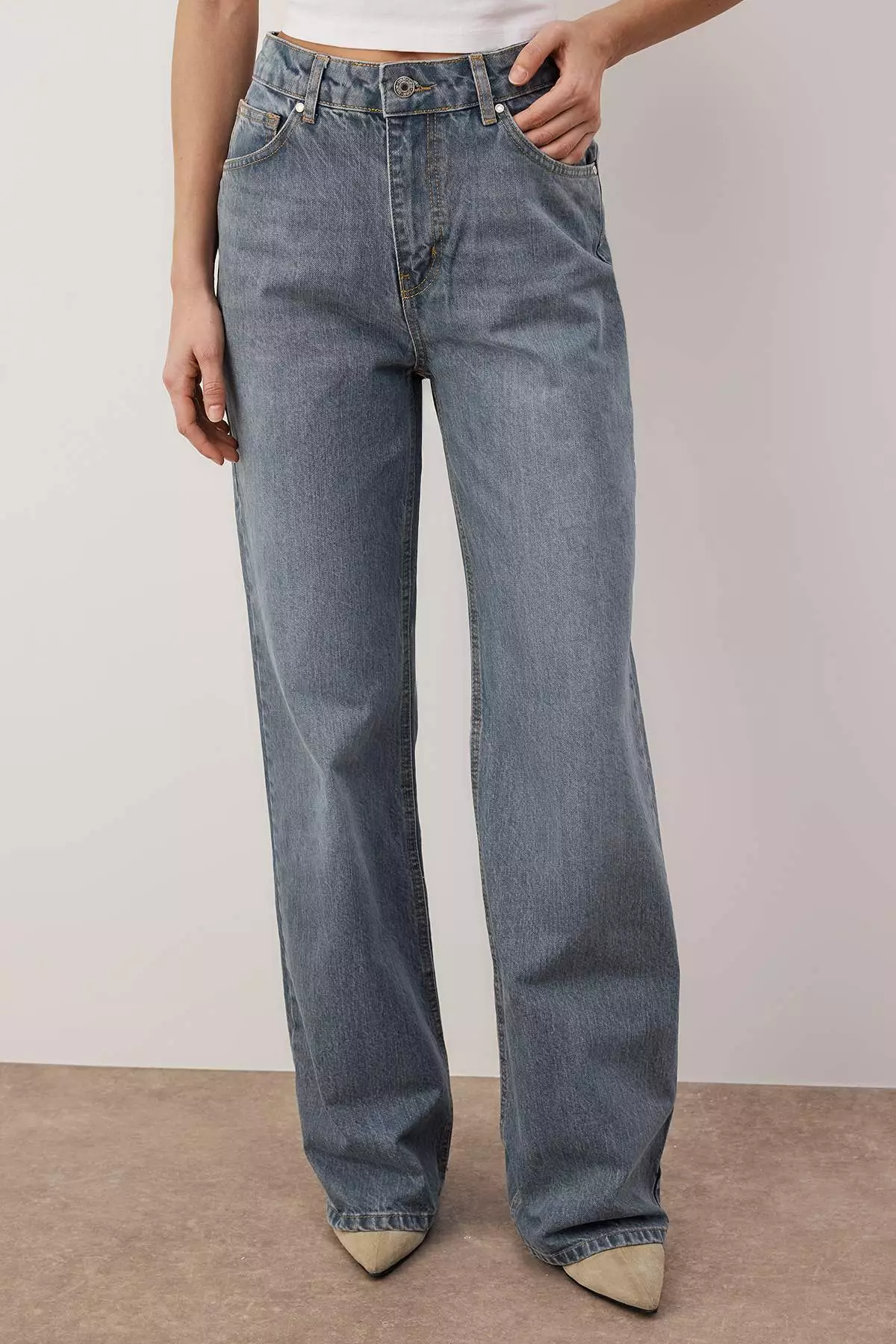 Blue*1 High Waist Wide Leg Wide Leg Jeans Twoaw24Je74