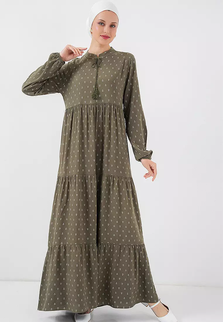 Modest Collar Maxi Dress