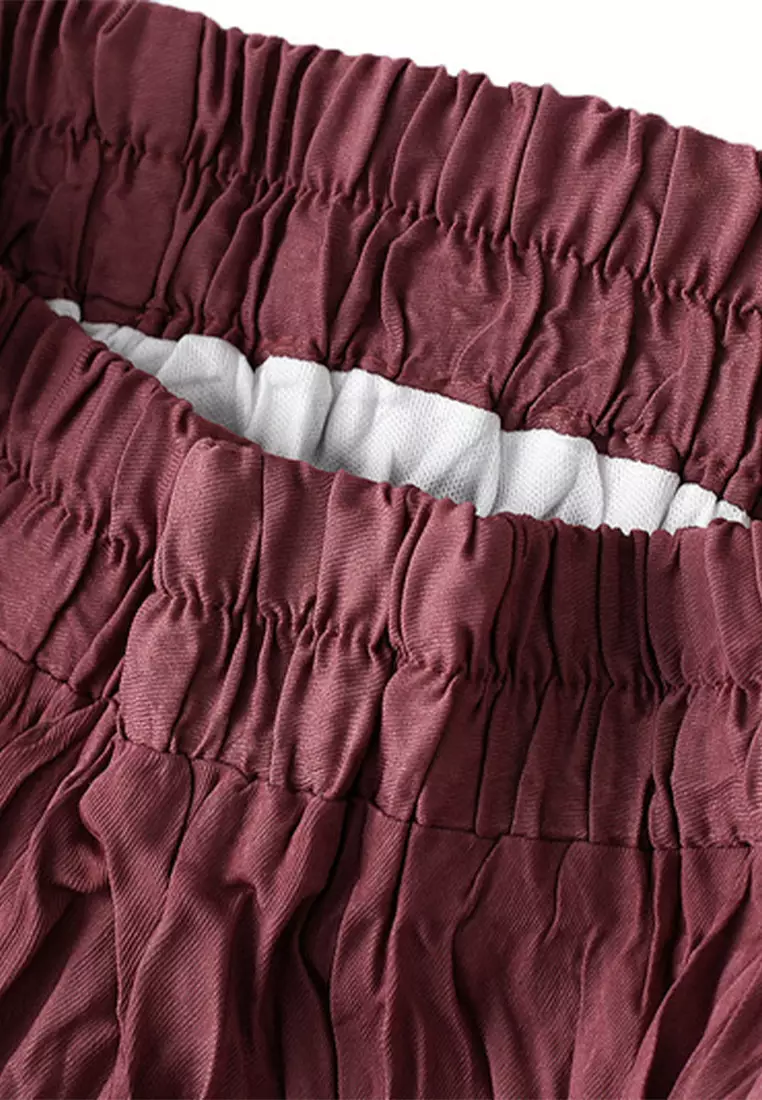 Pleated A-line Maxi Skirt AF8862