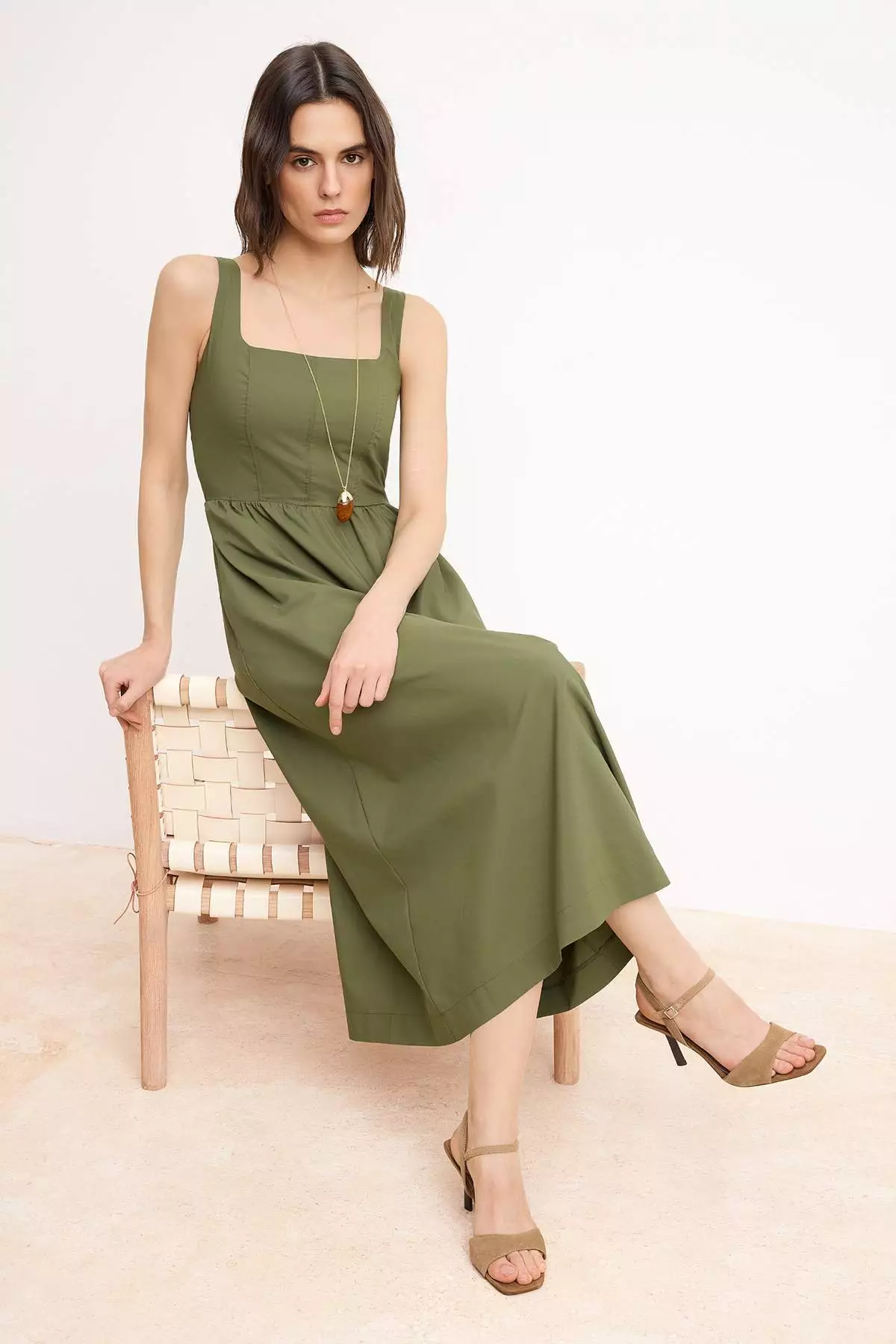 Gathered Midi Dress