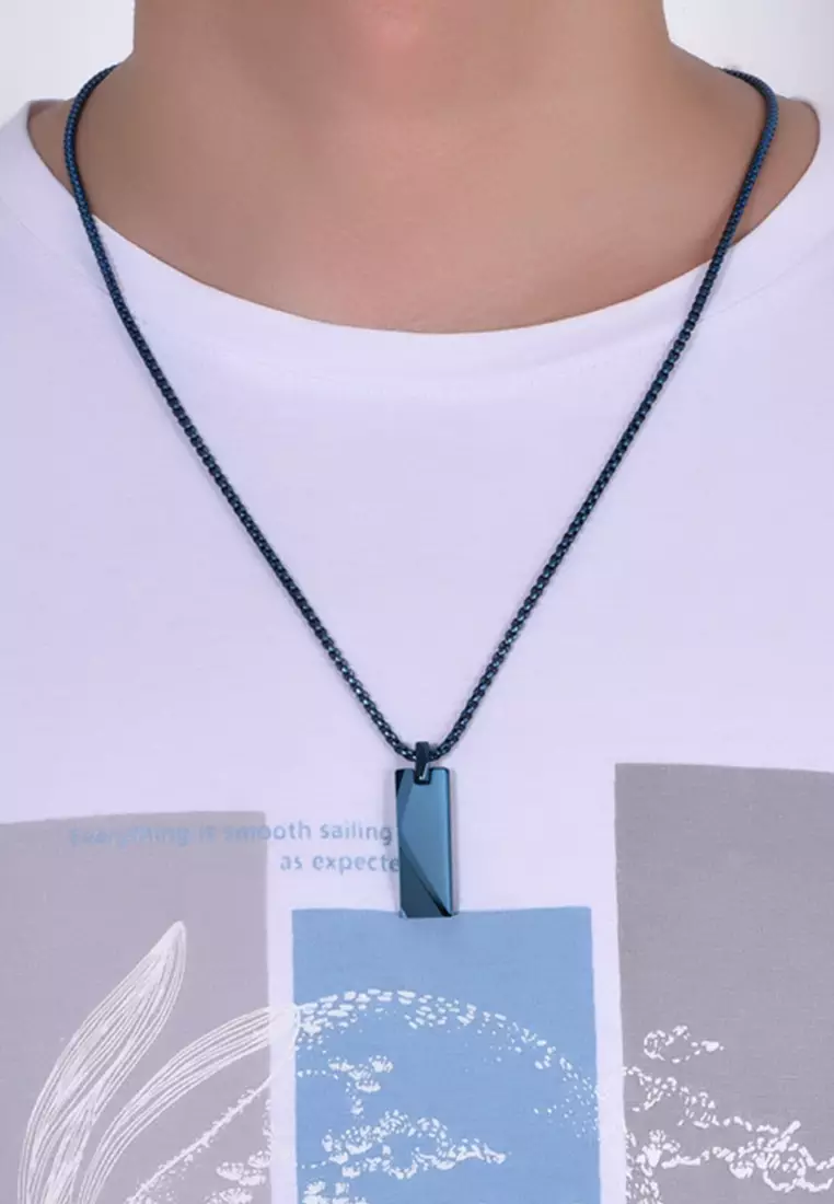 Minimalist Chic Tungsten Steel Geometric Pendant Necklace JW GS-L8