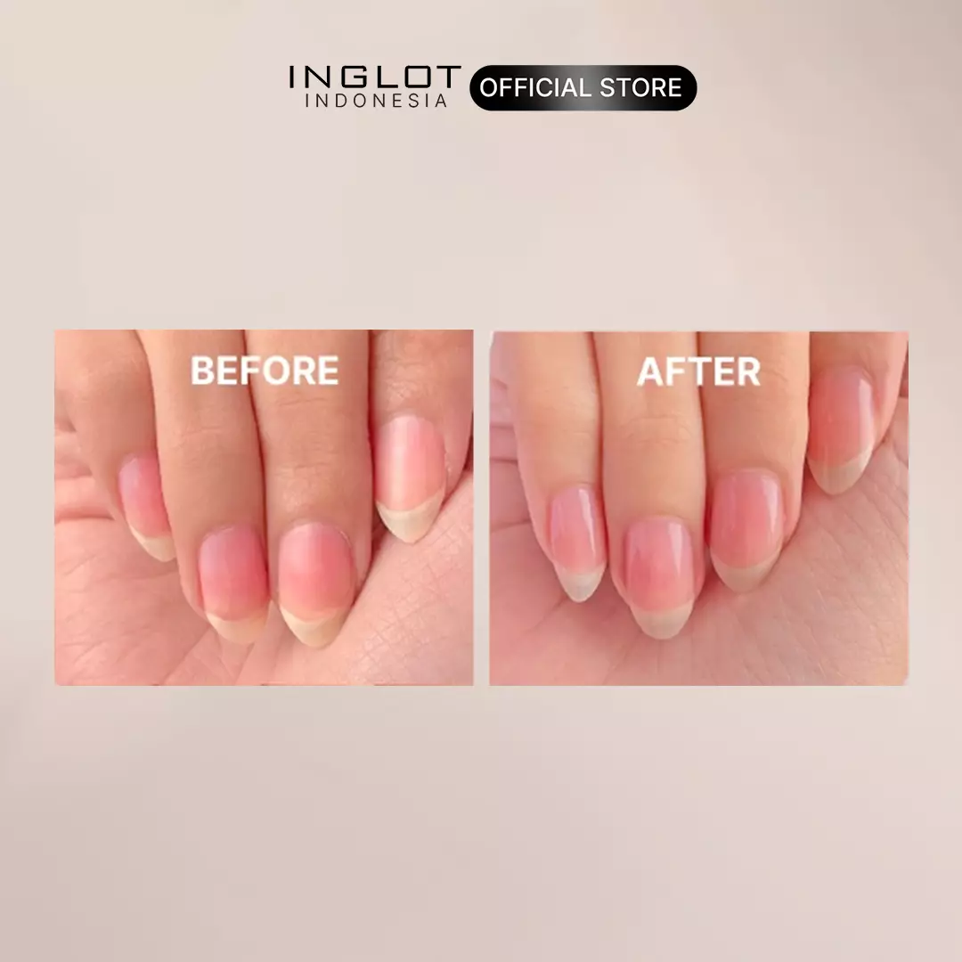 INGLOT Natural Origin Nail Repair Base Coat 8ml - Nail Treatment, Breathable, Transparan, Bening, Kutek Halal, Perawatan Kuku Halal