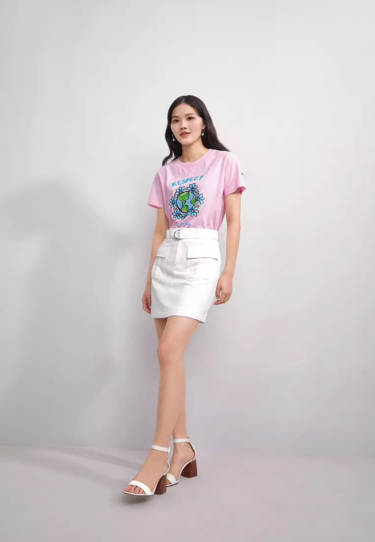 A-Line Short Skirt with Front Pockets