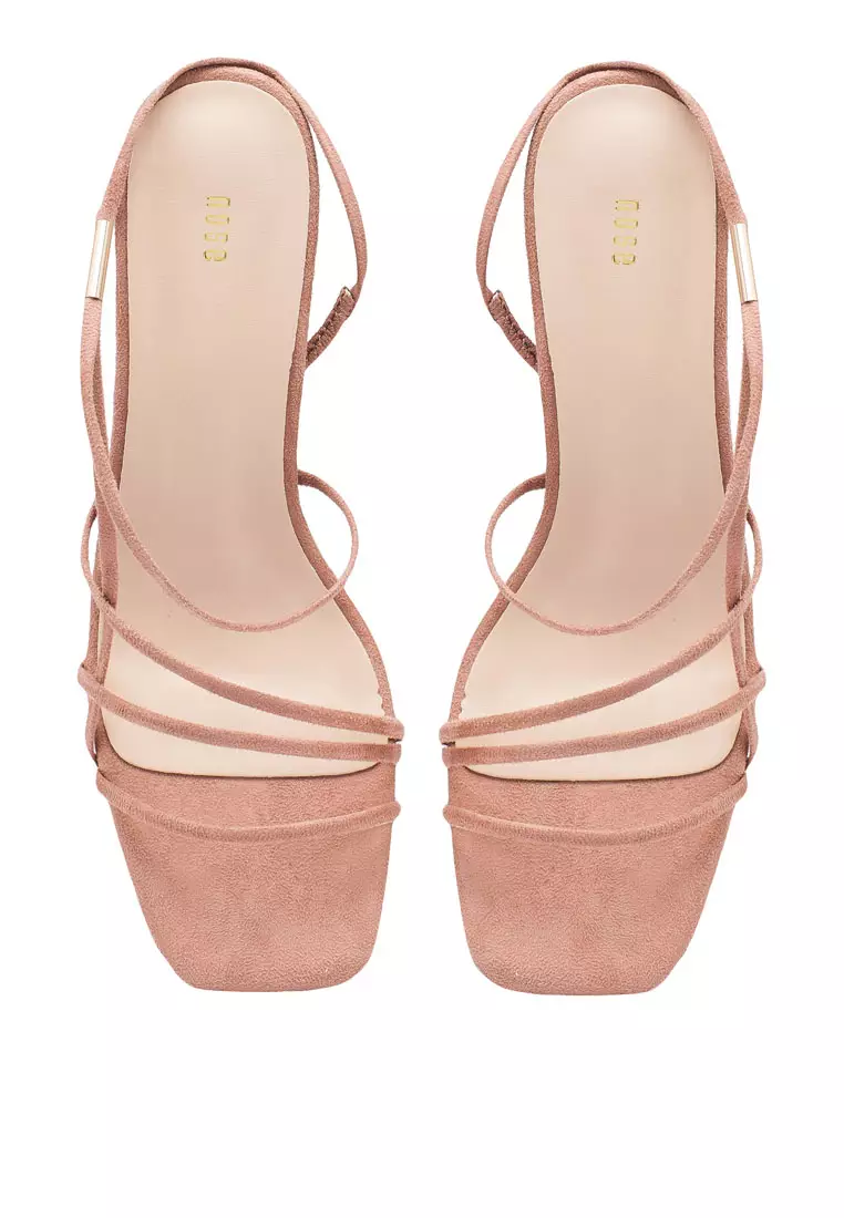 Strappy Square Toe Heels