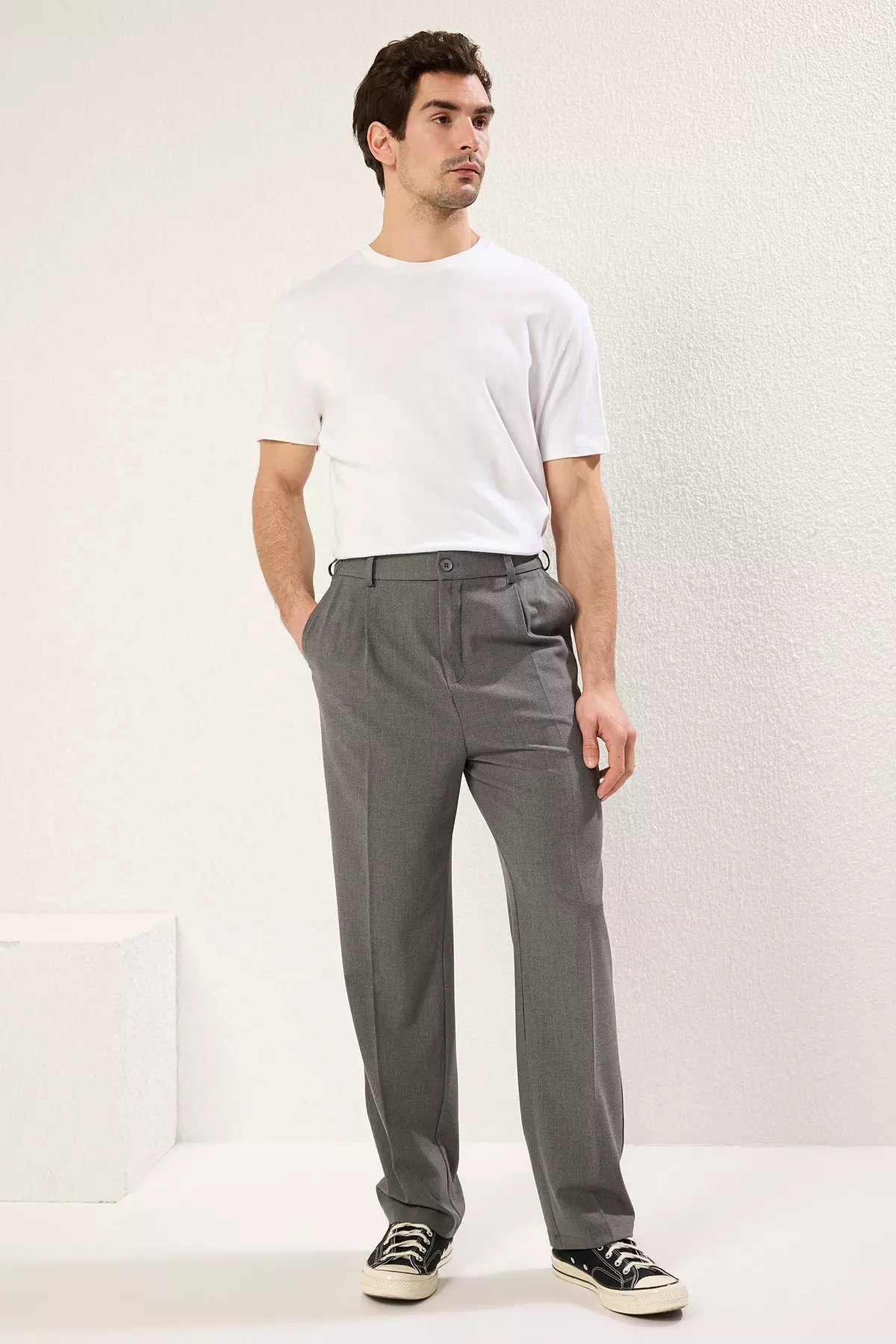 Baggy Fit Wide Leg Trousers