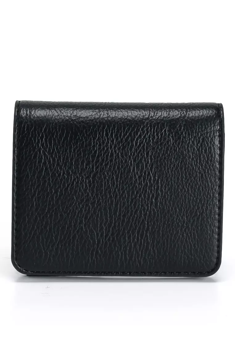 Locked in Gold Logo Plaque Bifold Wallet (nt)