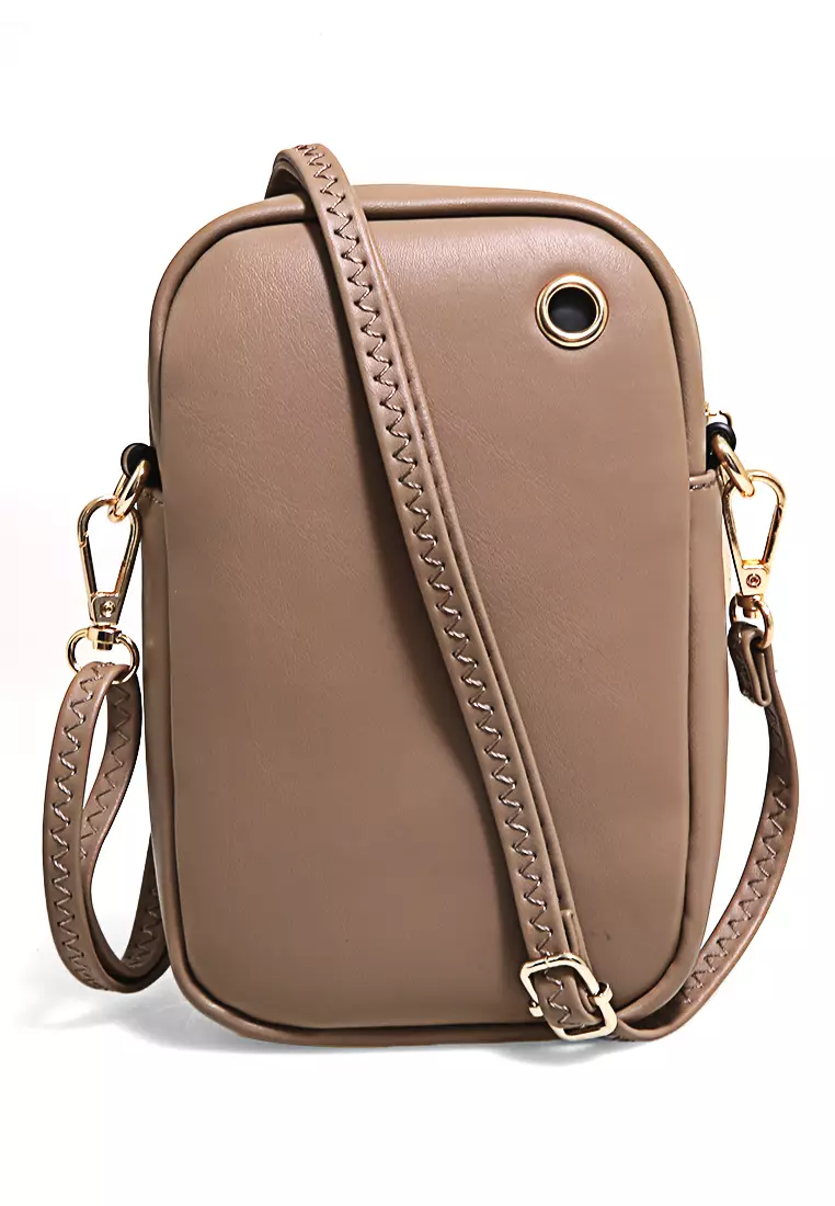 Sling Bag Tas Selempang Handphone Wanita Uniqe Design Large Compartment Material Leather ORIGINAL