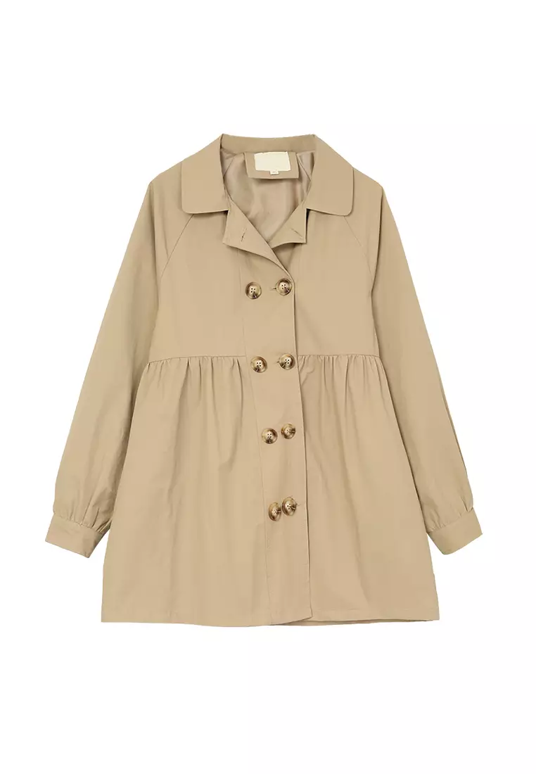 Girls beige trench top coat