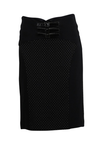 EMPORIO ARMANI black Pre-Loved emporio armani Black Polka dots Skirt with Belt A0928AACA3E9F9GS_1