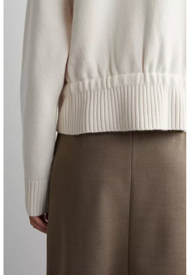 KNITTED MERINO WOOL BOMBER JACKET