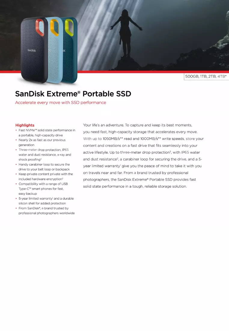 Buy Sandisk 2TB SanDisk Extreme Portable SSD 1050mbps Monterey 2024 Online