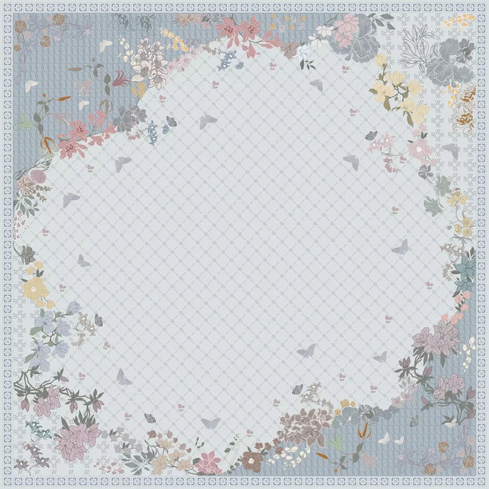 MFMW Floretta Scarf - Kerudung Segi Empat Premium Motif - Bit Of Blue