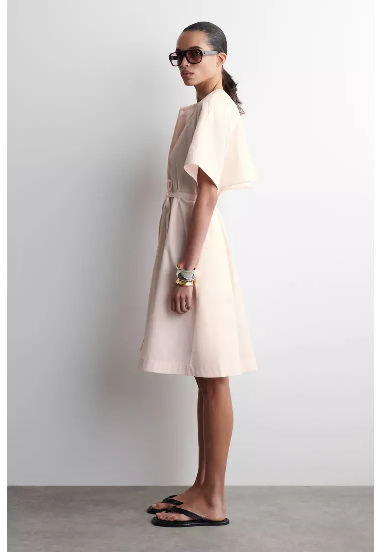 RAGLAN-SLEEVE COTTON MIDI DRESS