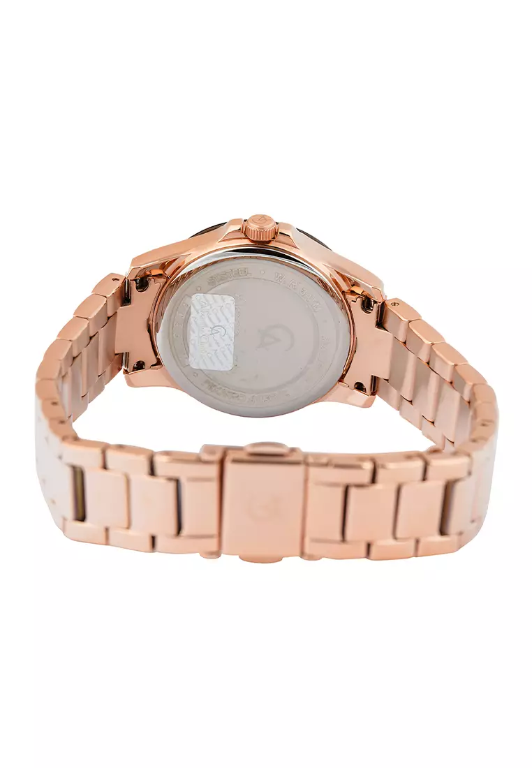 Jam Tangan Wanita Alexandre Christie AC 2A95 BFBRGDB Rosegold Brown Stainless Steel